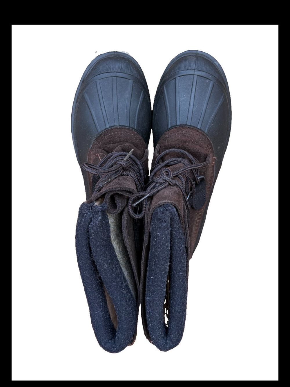 Rei Men's Snowpak Waterproof Brown/Black Winter Duck Suede Leather Boots 8 Euc! — image 7 of 8